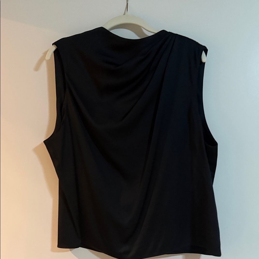 Abercrombie & Fitch Black Sleeveless Draped Work Top